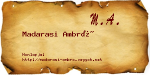 Madarasi Ambró névjegykártya